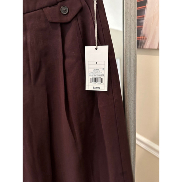 Women's A New Day Wide Leg Pants Burgundy Size 4R - Picture 3 of 5